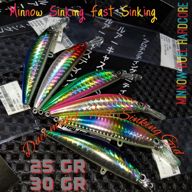 LURE MINNOW SINKING FAST SINKING  30 40 Gram ex type Duel Hardcore cocok u tengiri talang queen fish