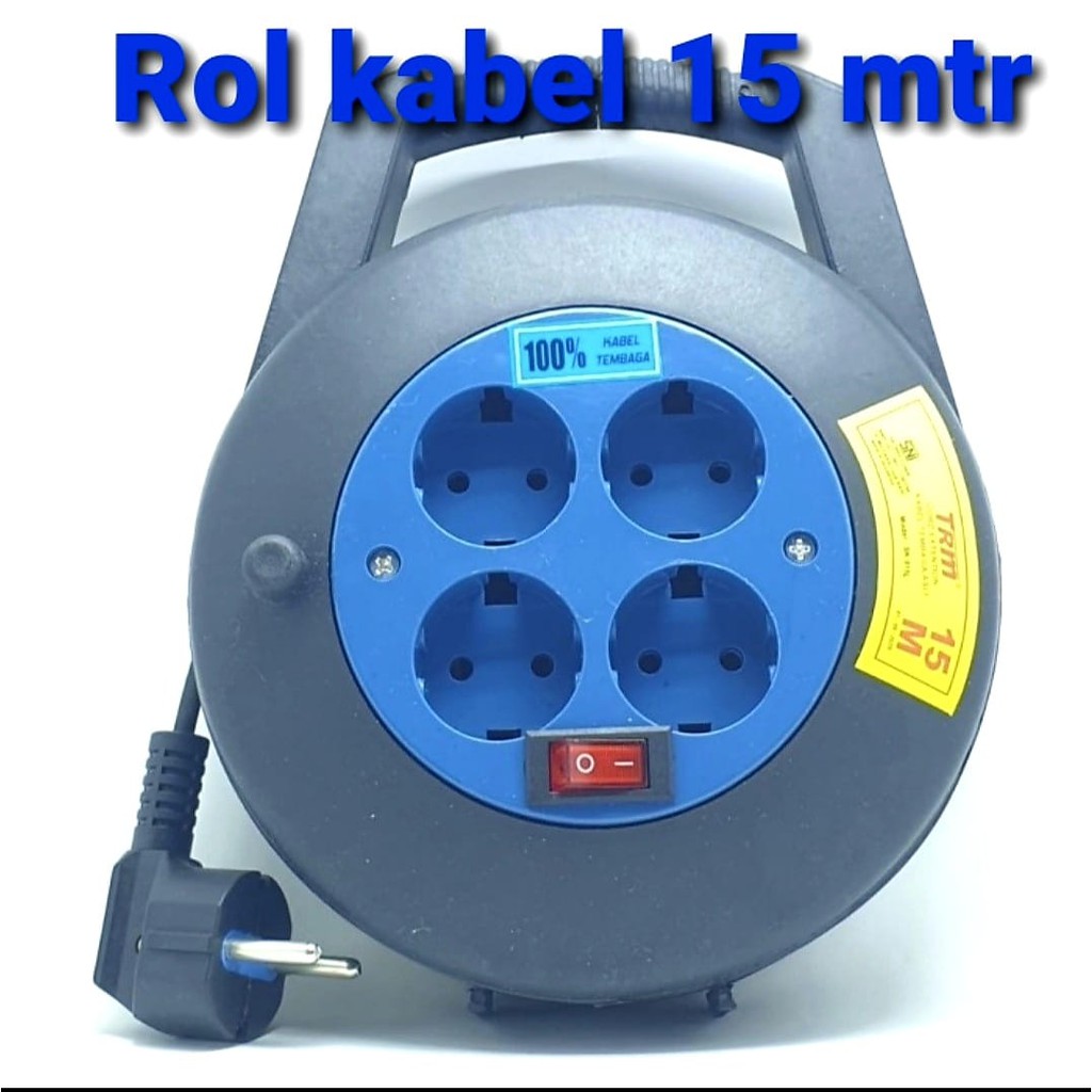 Kabel rol 15 meter +SAKLAR FULL merk TRM