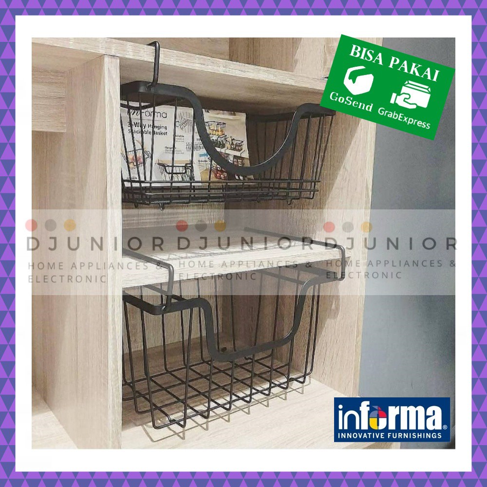 INFORMA - FELLI SET / RAK GANTUNG BUMBU / HANGING STACKABLE BASKET / KERANJANG BESI SISIPAN SERBAGUNA