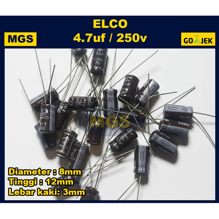 100Pcs Elco 4.7uf 250v