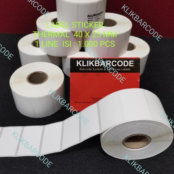 

Terjangkau - Label Bare Direct Thermal 40x25 40 x 25 mm core 1 Inch isi 1000 pcs ~