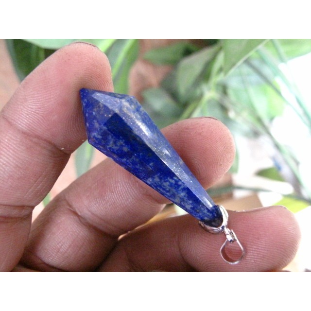 [LL001] 12-Sided Natural Lapis Lazuli Pendant 4pc/25gr