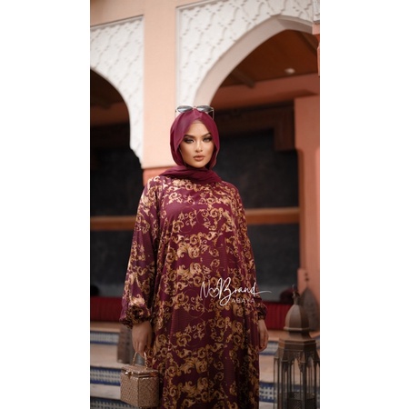 FIRSATSHI MAROON ABAYA KAFTAN JUBAH GAMIS JUMBO WANITA MUSLIM