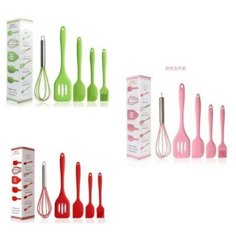 [COD] MURAH Spatula set 5 in 1/Kitchen Tool/spatula silikon tahan panas