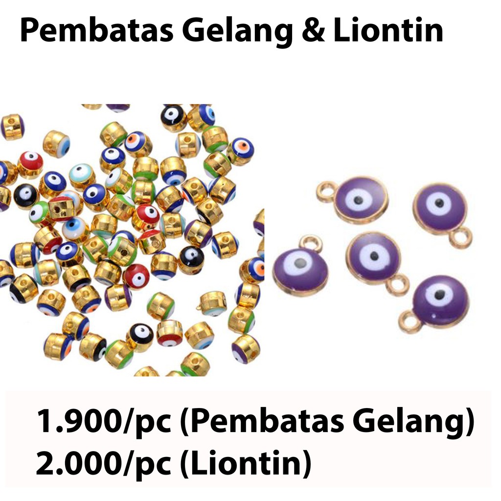 Pembatas Gelang Mata Dua Sisi &amp; Liontin  Mata Dua Sisi Harga/pc