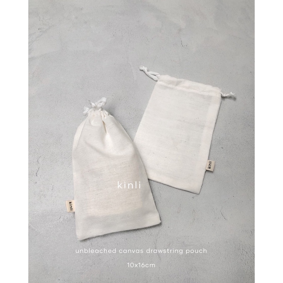 drawstring pouch canvas pouch serut polos serbaguna unbleached