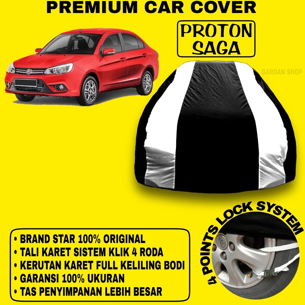 Body Cover PROTON SAGA Sarung Strip SILVER Penutup Pelindung Bodi Mobil Proton Saga PREMIUM