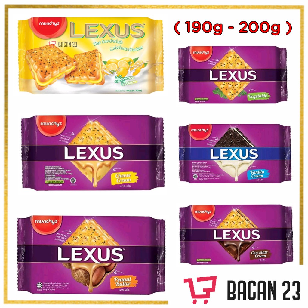 Munchy's Lexus Biskuit 190gr - 200gr  - ( Biskuit Coklat - Kacang - Keju - Vanila - Sayur / Lemon )