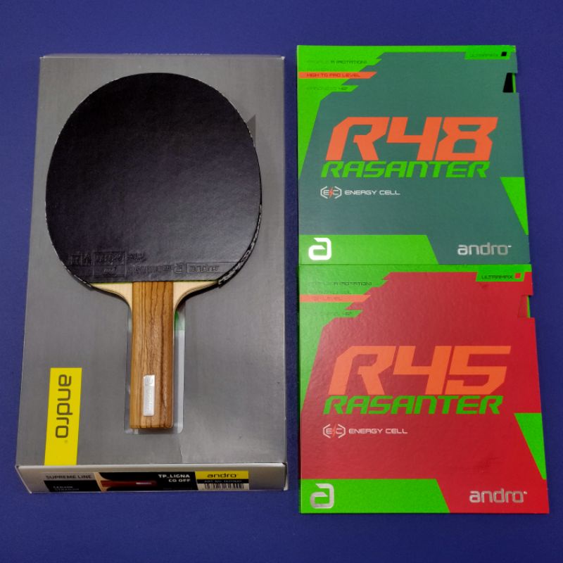 Full Setup Andro TP_Ligna CO OFF ST + Andro Rasanter R48 & R45 Bet Tenis Meja Pingpong