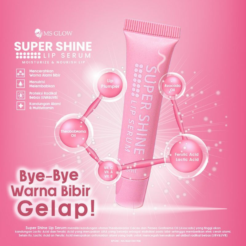 LIP SERUM MS GLOW SUPER SHINE ORIGINAL SERUM BIBIR MS GLOW