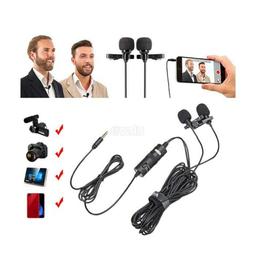 BOYA BY-M1DM Dual Lavalier Universal Microphone for Smartphone &amp; Camera