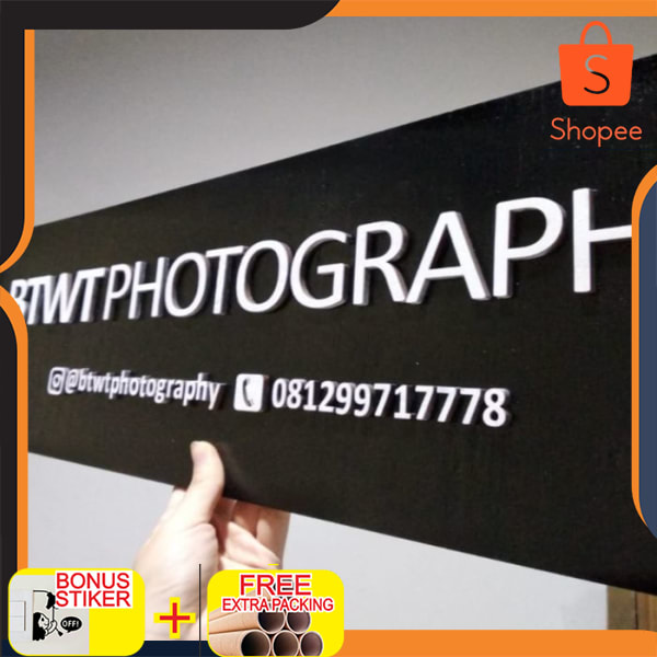 

CUSTOM LOGO TIMBUL KAYU 20x60CM / LOGO SIGNAGE / PAPAN NAMA TOKO Elegan