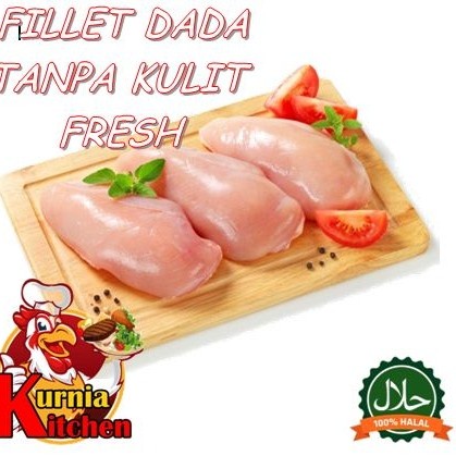 

Dada Ayam Fillet Tanpa Kulit Segar 1 Kg/Chicken Breast Fillet