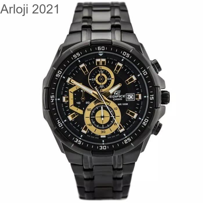 Jam Tangan Pria Casio Edifice EFR-539 Black List Gold Original BM