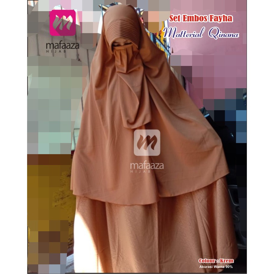SET EMBOS MOTIF DAUN MATT QINANA PREMIUM BY MAFAAZA