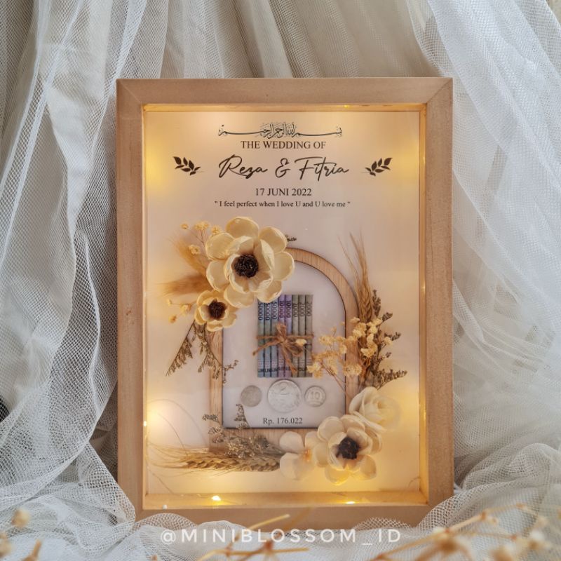 LINNEA Bingkai Mahar / Frame Mahar Pernikahan Rustic / Pigura Mahar Kekinian