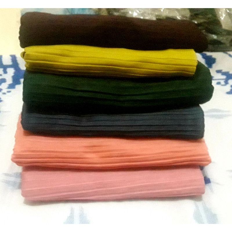 PASHMINA PLISKET HYGET PREMIUM 1Kodi 19pcs Panjang 165×70cm Termurah