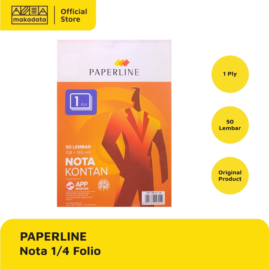 

NOTA KONTAN KECIL 1 PLY PAPERLINE 25 LEMBAR (1PCS) MURAH