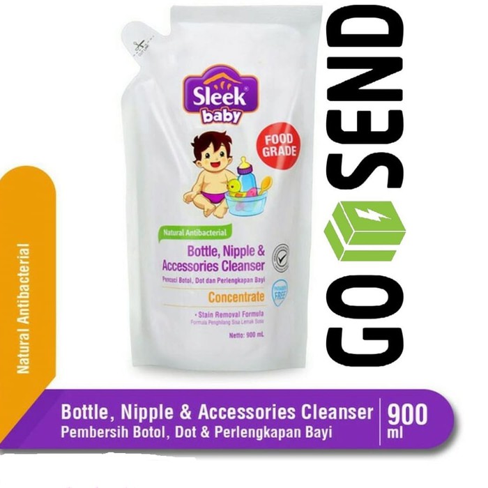 Sleek Bottle and Nipple Cleanser Bayi Refill 900ml - Sabun Pembersih Botol dan Dot Bayi