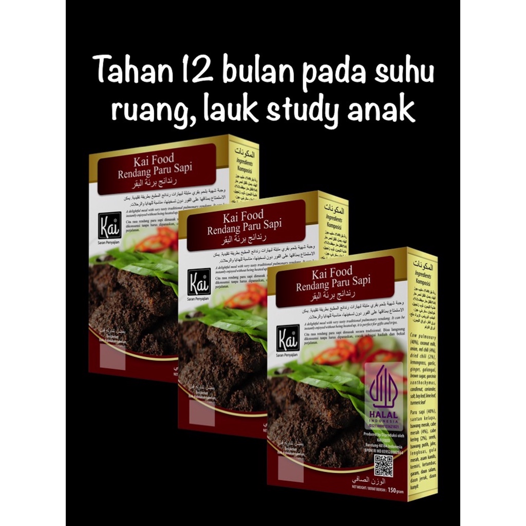 

Trio Hemat 3 RENDANG PARU SAPI Kai Food 450g