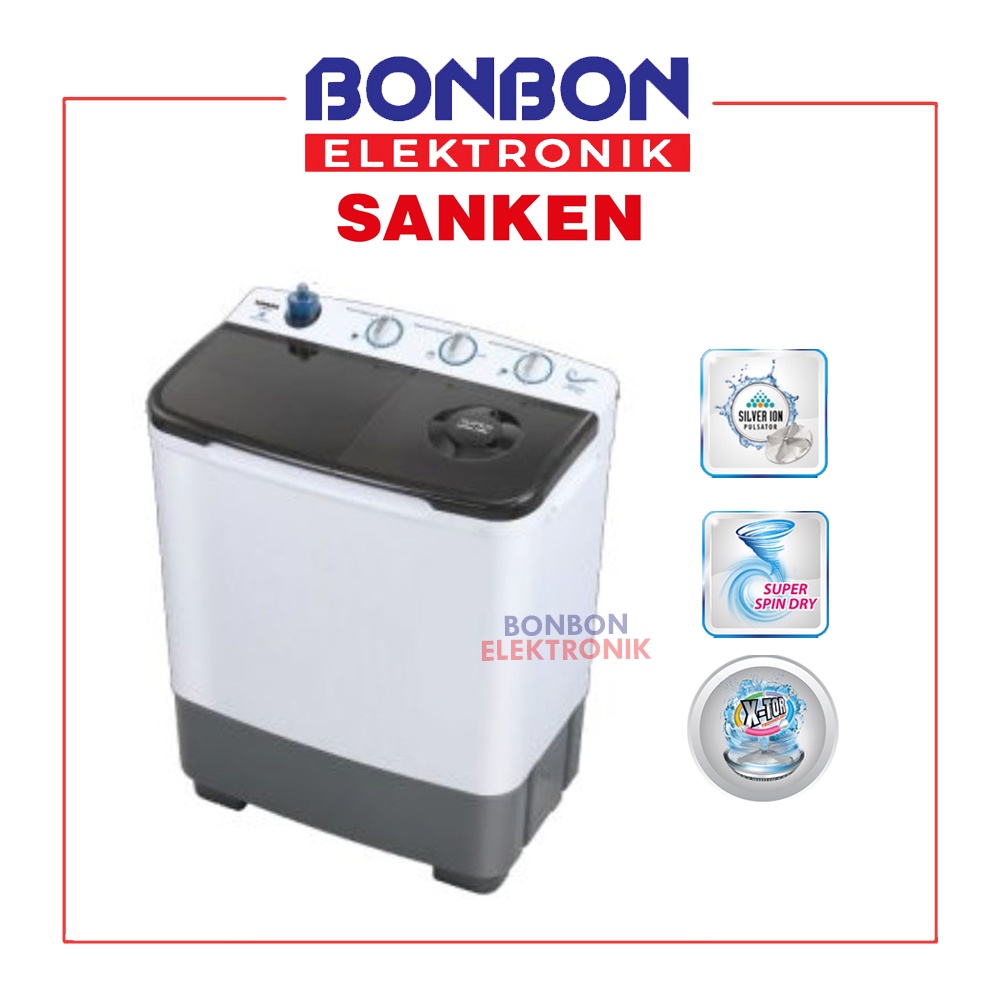 Sanken Mesin Cuci 2 Tabung 7KG TW 8808 FGY / TW8808FGY XTOR TECHNOLOGY