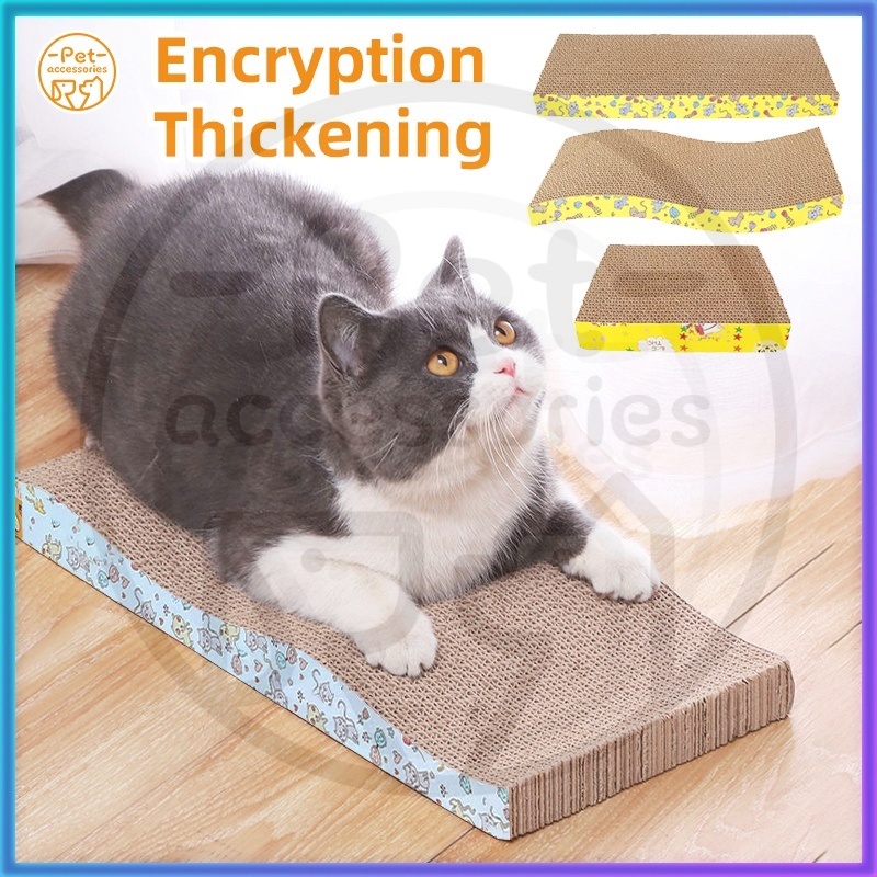 papan garuk kucing mainan untuk kucing berbentuk S tahan lama dan tahan di garuk menyenangkan persediaan hewan peliharaan