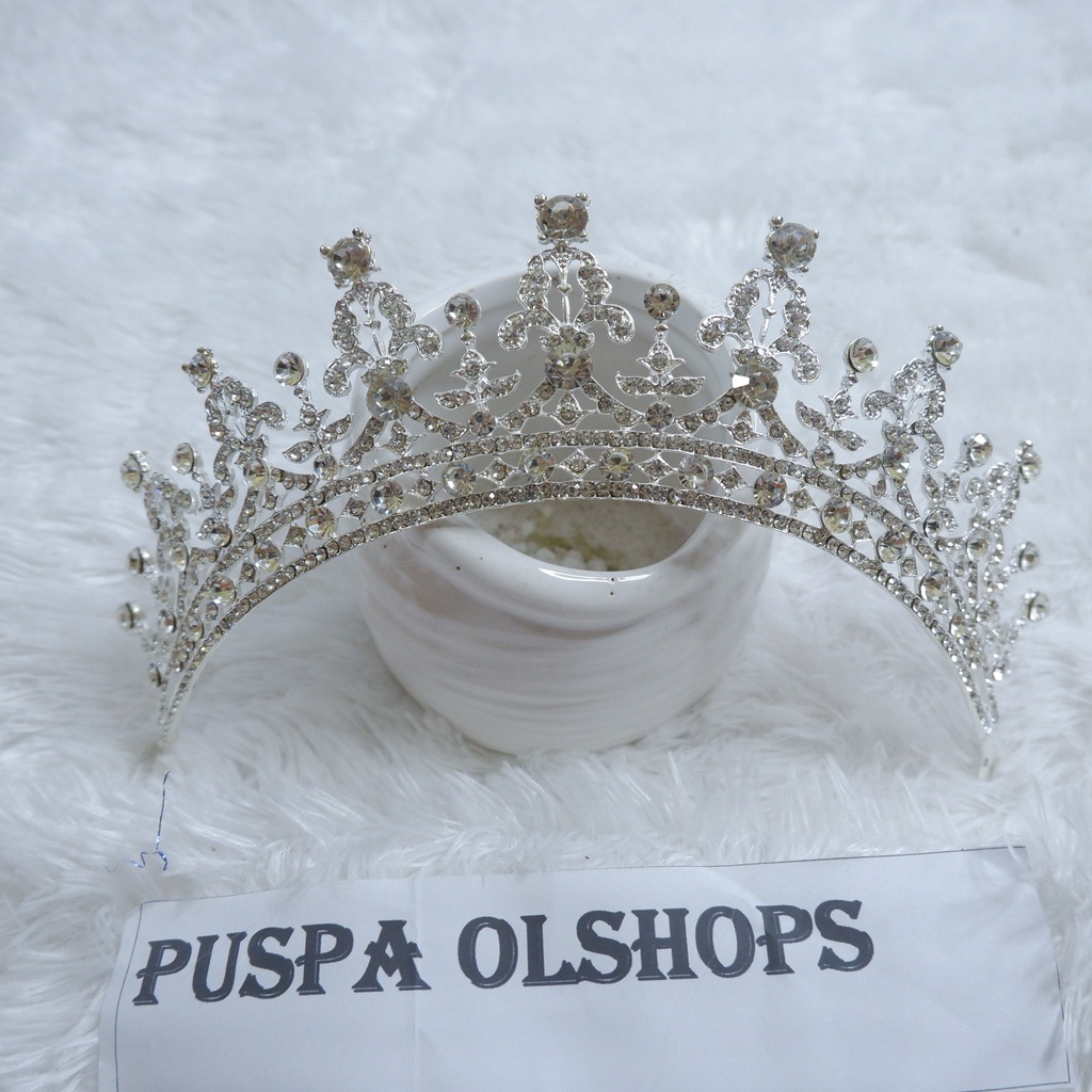 Mahkota/Tiara Ukir Simpel Swarovski Silver