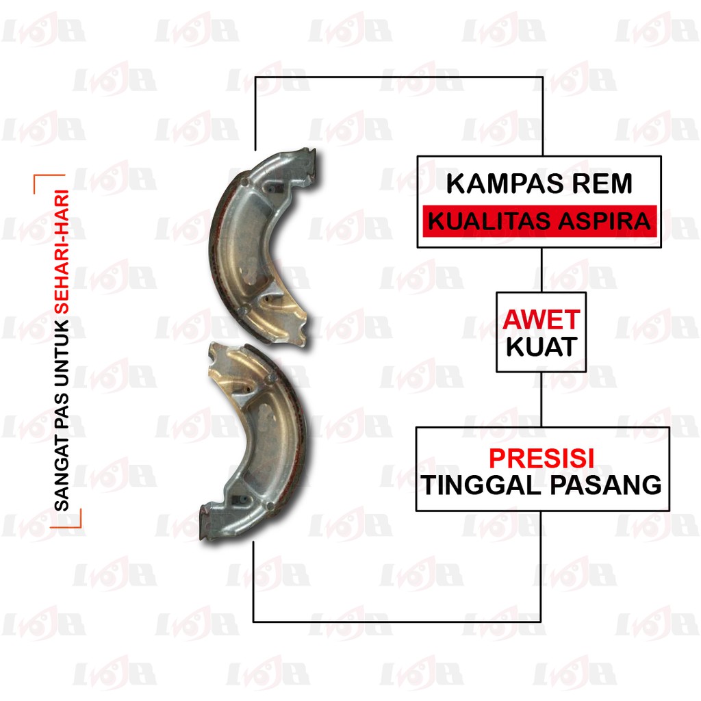 Aspira Kampas Rem Belakang Mio Jupiter MX Fino Nouvo X-Ride Xeon GT Soul Tromol Firodo Motor Matic Brake Shoe YGP