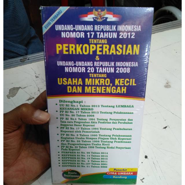 

Buku Undang-undang RI no 17 tahun 2012 tentang perkoperasian