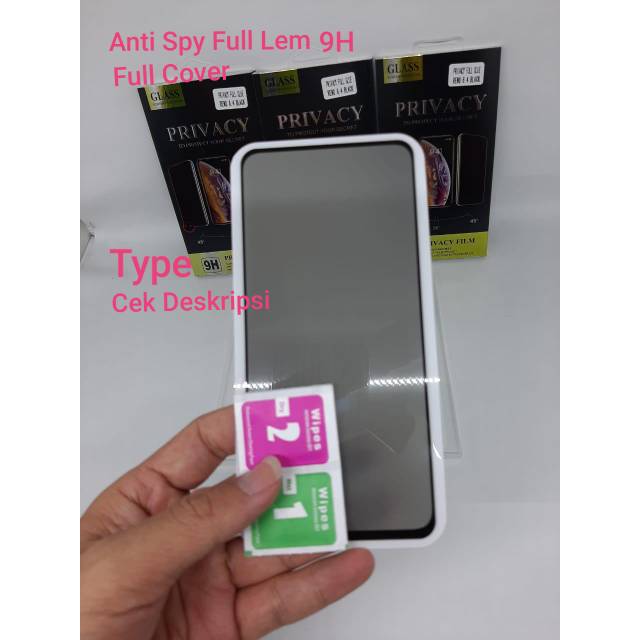 ALL TIPE TEMPERED GLASS SPY - ANTI PRIVACY GOOD QUALITY  &lt;READY BANYAK TIPE HP&gt; antigores pelindung layar hp