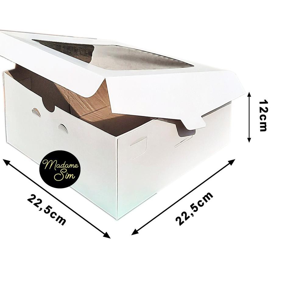 

1.1 Year Sale TERLARIS!! KOTAK KUE - CAKE BOX 22 x 22 x 12 CM - DUPLEX PUTIH ( ISI 10 PCS )