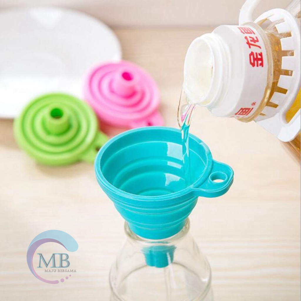 RT75 Corong Silikon Lipat untuk refill sabun minyak Sirup Portable Silicone Folding Funnel MB2917