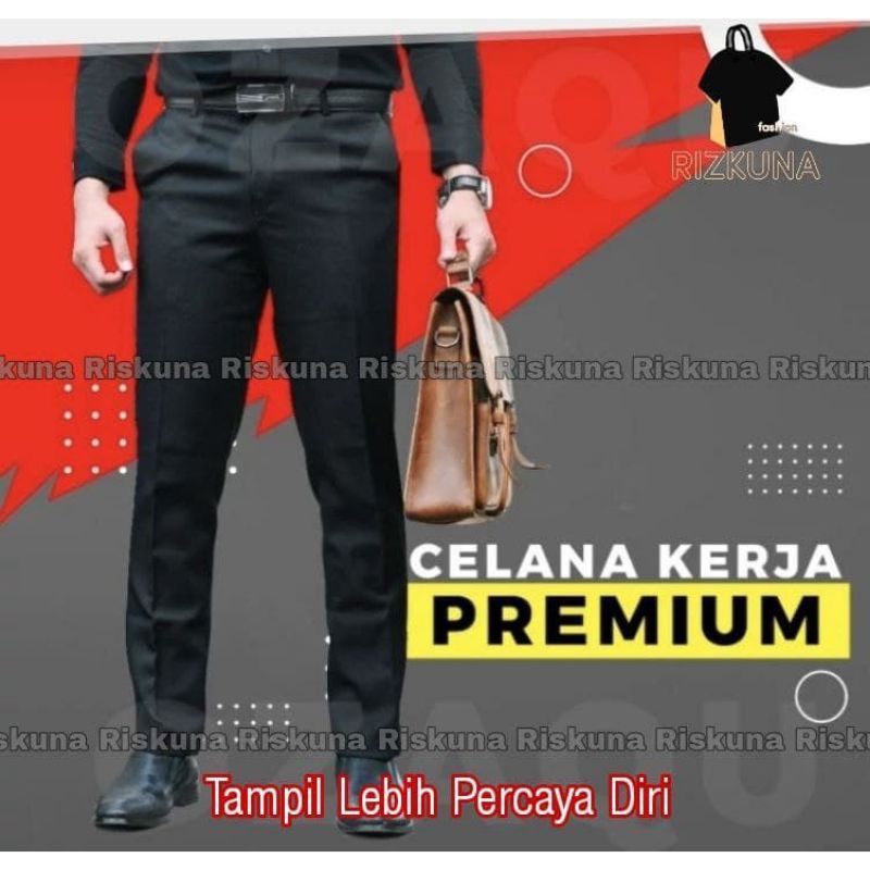 CELANA FORMAL KANTOR PRIA  SLIMFIT BAHAN DASAR KAIN WOLL / CELANA KANTOR PRIA PREMIUM