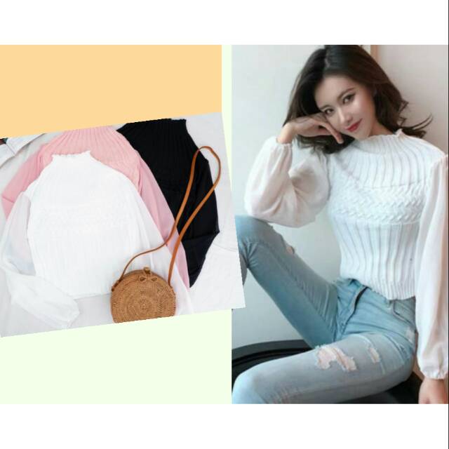 Blus Panjang blus Korea Blus Fashion Blouse wanita Fashion import