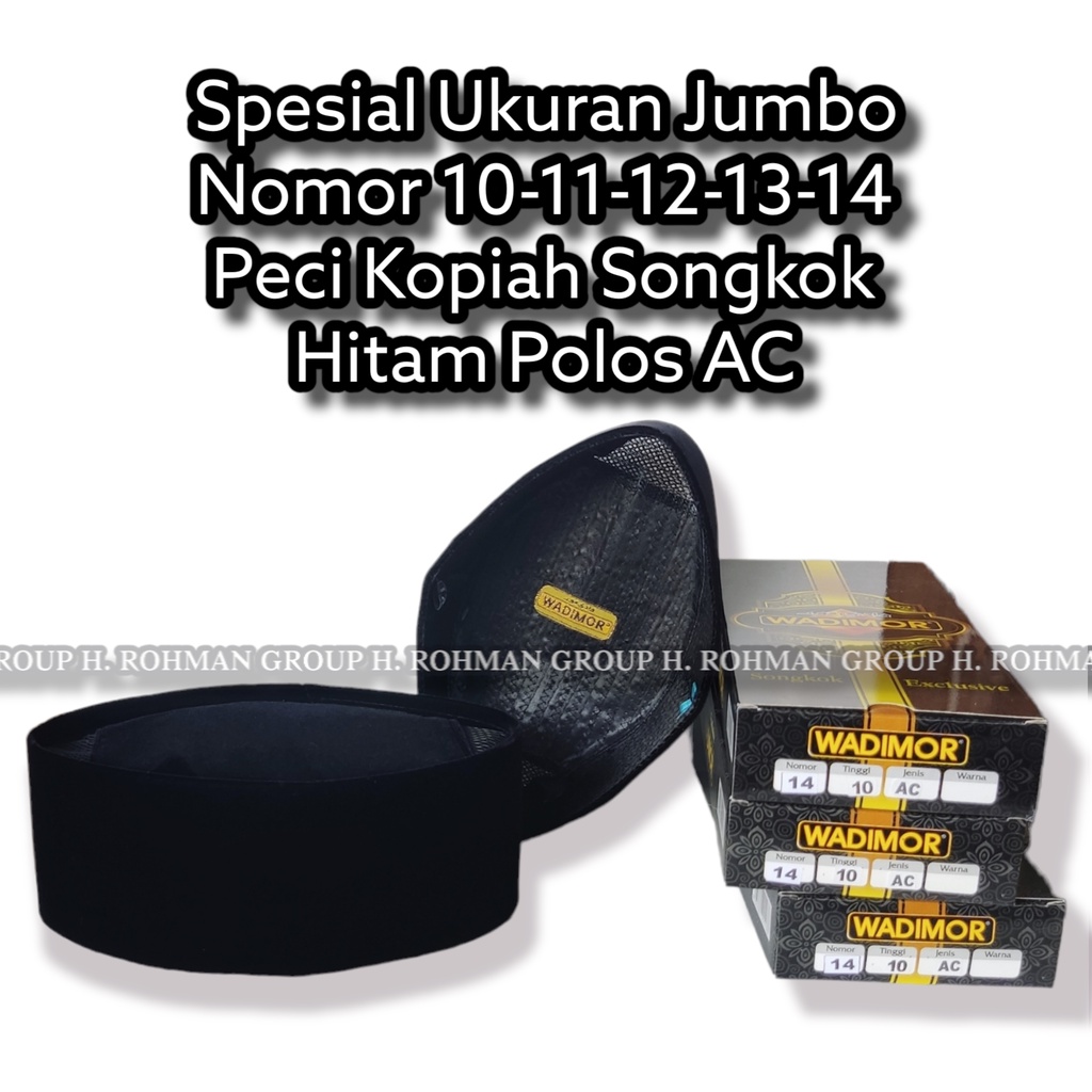 Peci Ukuran 11 12 13 14 Jumbo Peci Wadimor Songkok Kopiah Tinggi 10 Cm