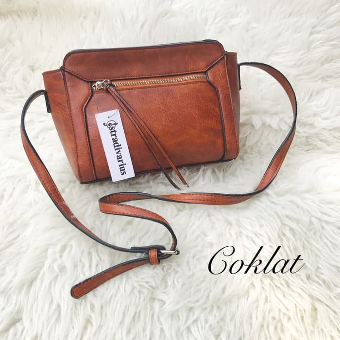 Tas Selempang Stradi Stradivarius Sling Hitam  O3A5 Kantor Cewek Kerja Premium