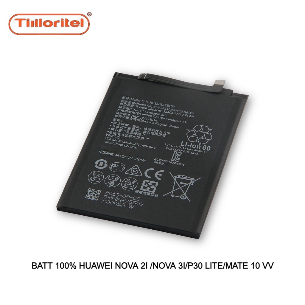 BATTERY 100% HUAWEI NOVA 2I /NOVA 3I/P30 LITE/MATE 10 VV