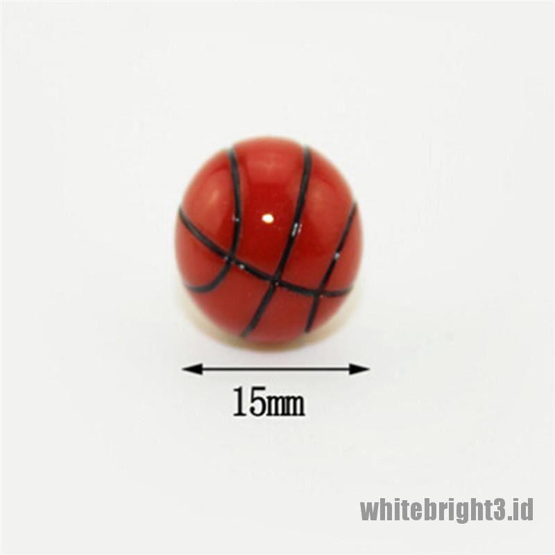 (white3) Miniatur Bola Sepak / Basket Skala 1: 6 / 1: 12 Untuk Rumah Boneka