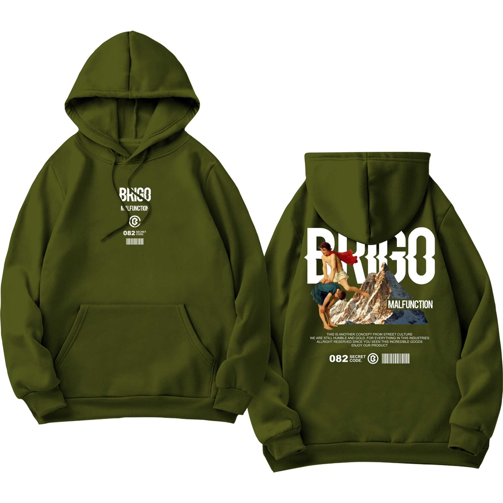 BRIGO Jumper Hoodie malfunction II Sweater Hoodie BRIGO malfunction Sablon DTF Fleece Cotton II SIZE M-XXL (Pria &amp; Wanita) Free stiker&amp;Gantungan Kunci