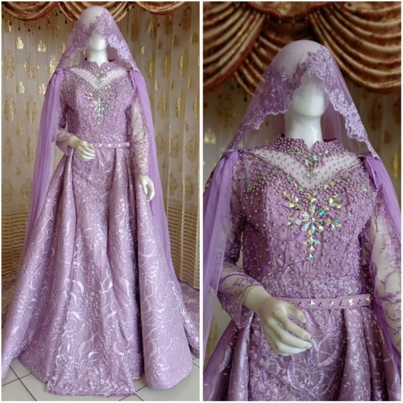 GAUN PENGANTIN SLIM DUYUNG FULL PAYET