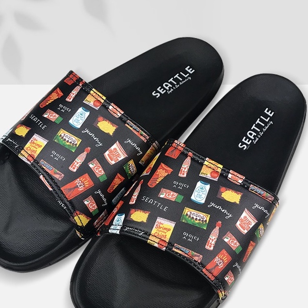 Seattle - Slippers Japan / Sandal Slop / Sandal Slide / Sandal Slip On Unisex-Snack Black