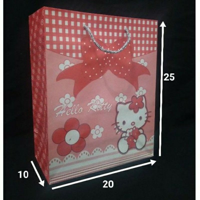 

Paper bag / tas kertas motif hello kitty 20x10x25