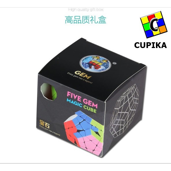 Rubik Megaminx Shengshou sengso GEM Charcoal Stickerless Grip Termurah