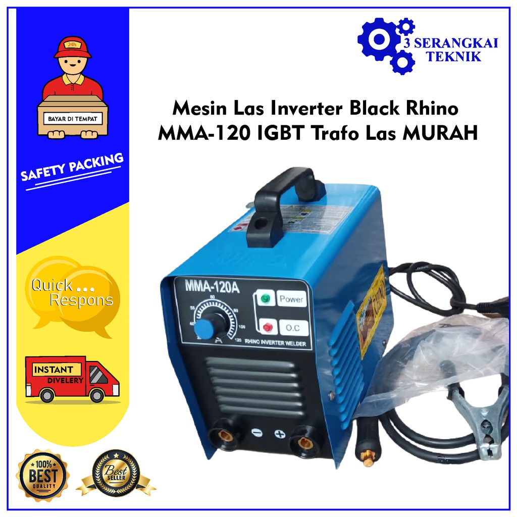 Rhino Mesin Trafo Las Inverter 450 Watt MMA-120 A