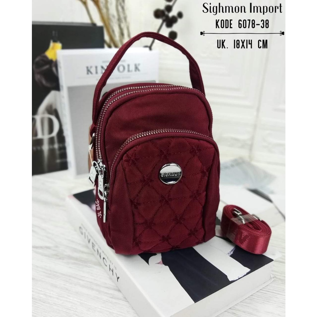 Tas Sighmon 6078-38 Selempang. Tas selempang wanita Tas Sighmon ORI BEST SELLER.!!! Tas Wanita Import Bisa bayar ditempat.!!!!