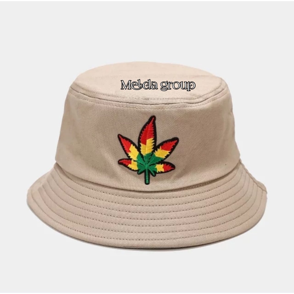 bucket bordir daun terbaru / topi bucket pria dan wanita distro original murah