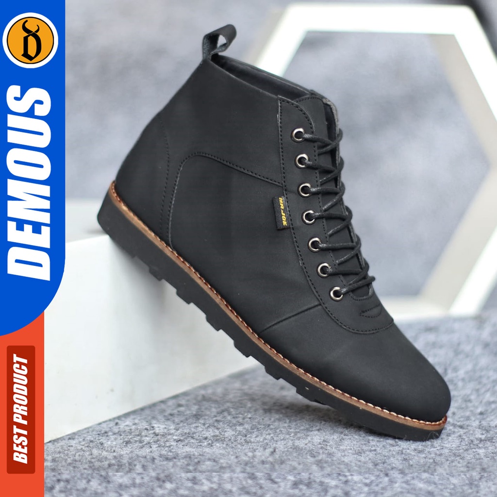 Sepatu Formal Pria Sepatu Casual Pria Kulit Pu Tali Sepatu Pantofel Kerja Kantor Kuliah Kondangan Sepatu Hitam Pria DEMOUS BARA