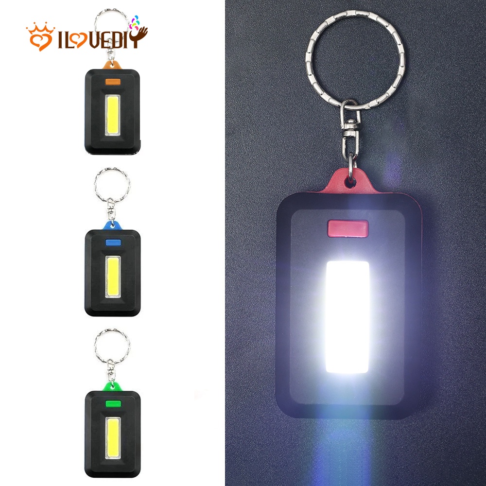 Gantungan Kunci LED COB Mini Portable Warna Acak Untuk Camping / Hiking / Memancing