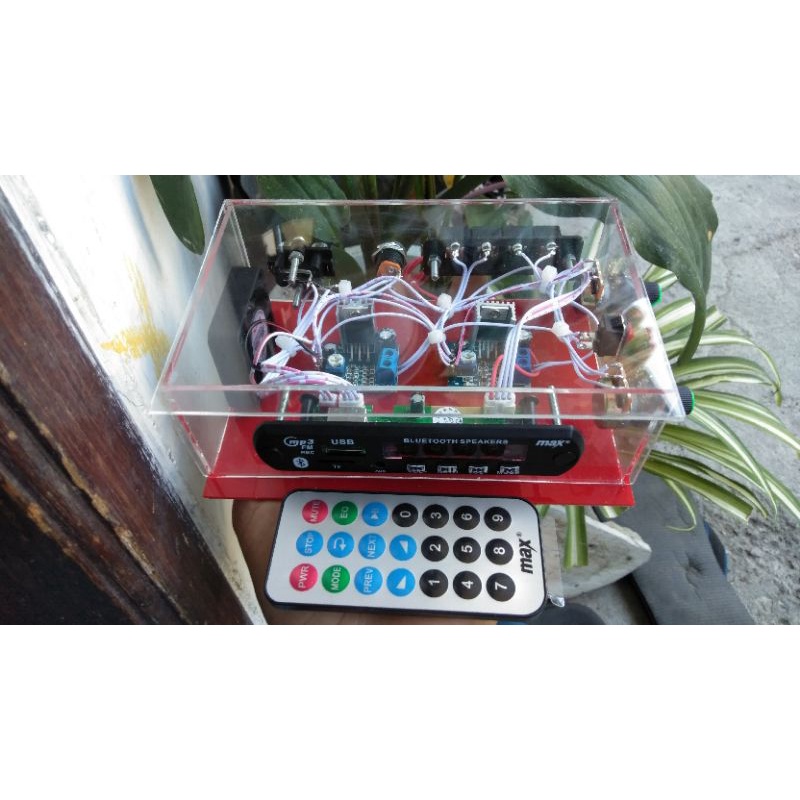 AMPLIFIER STEREO BLUETOOTH DENGAN BOX AKRILIK GLEER...