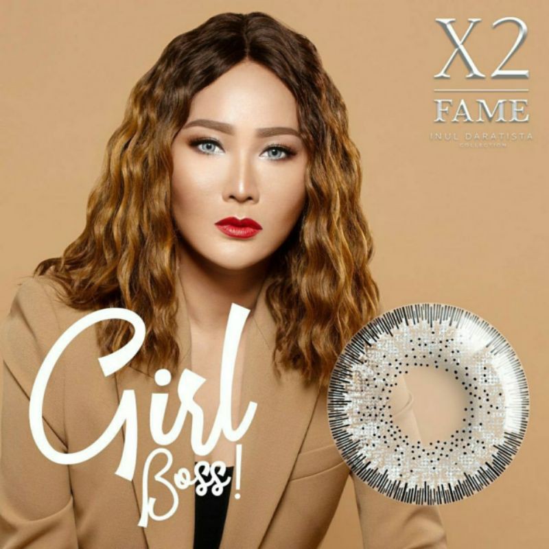 Softlens X2 FAME INUL DARATISTA 14.5 MM GIRL BOSS (LIGHT GREY) MINUS -0.50 S.D -10.00 /Soflen X2 FAME